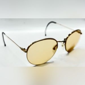 Vintage UFO Gold Oval Half-Rim Sunglasses Frames Only